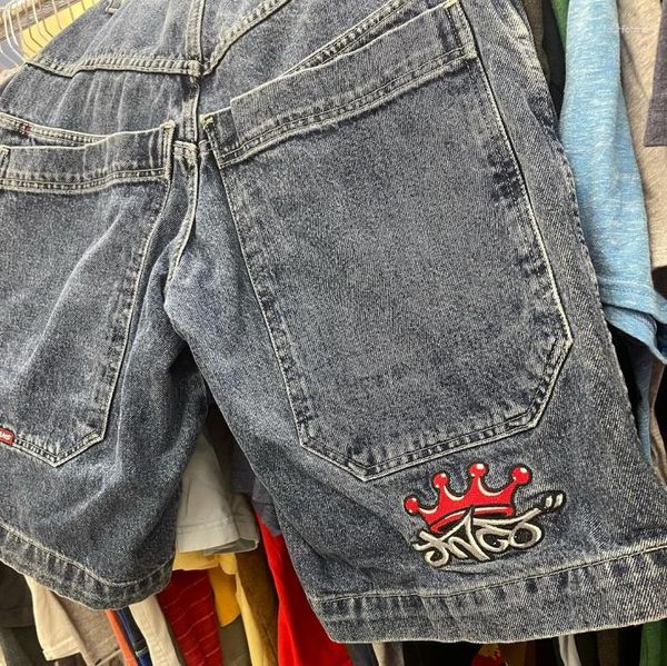 Damenhosen Frühling und Sommer American Retro Bedruckte knielange verwaschene blaue Jeans Y2K Harajuku Street Hip-Hop Shorts für Männer Frauen