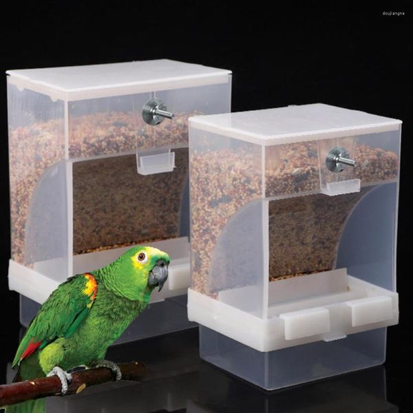 Outros suprimentos de pássaros Alimentador automático Starling Tiger Pele Peônia Ferramentas Caixa de comida Removível Parafuso Fixação Alimentação Papagaio
