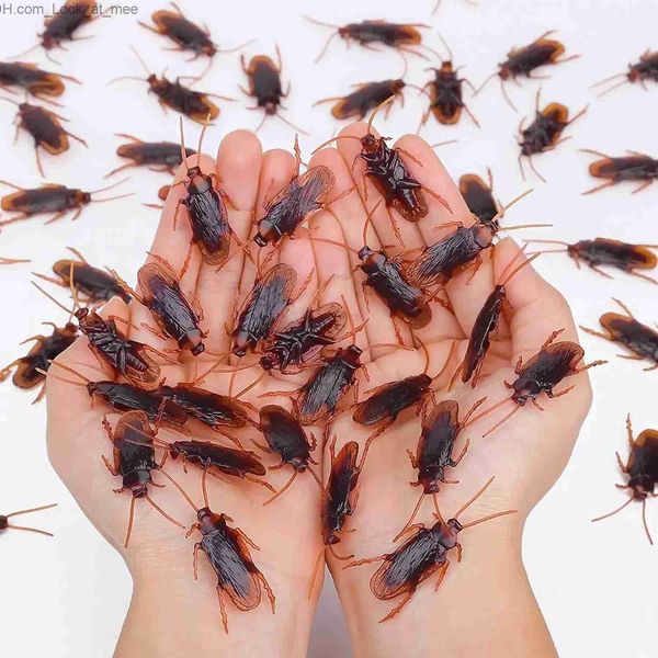 Outros suprimentos para festas de eventos 12pcs Artificial Fake Cockroach Halloween Props Engraçado Truque Joke Brinquedos Lifelike Roaches Bug Halloween Spoof Decoração Presente Q231010