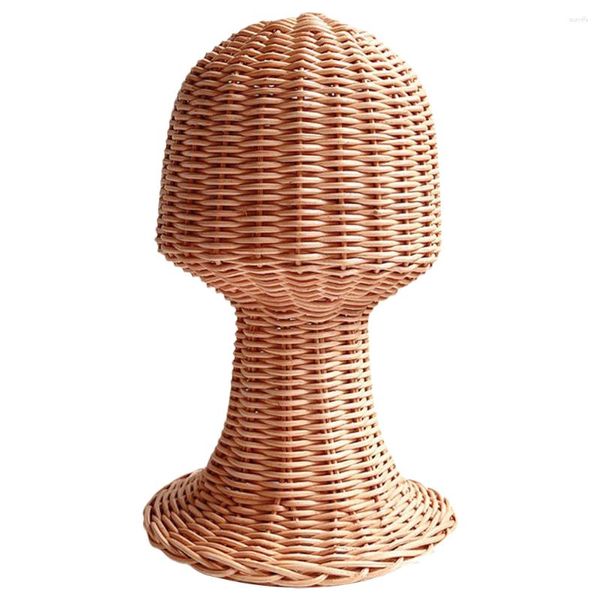 Sacos de armazenamento Rattan Hat Stand Woven Display Holder Rack