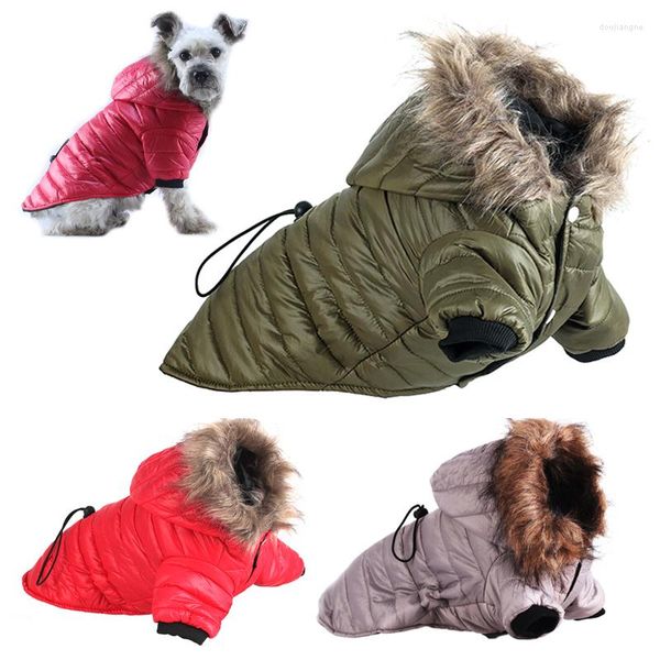 Vestuário para cães macio peludo com capuz roupas de algodão quente para cães pequenos à prova de vento pet jaqueta filhote de cachorro casaco de inverno roupas yorkies chihuahua