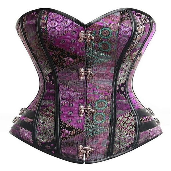 Sexy feminino preto steampunk espartilho overbust roupas góticas korsett corpo shaper corselet corpete espartilho2325