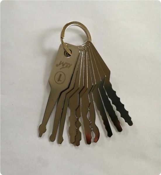 Çilingir Malzemeleri Klom 10pcs Jiggler Keys Araba Kilit Pick Set Otomatik Çift Taraflı Kilit Profesyonel Kilit Açma Aracı Paslanmaz Steel6550904