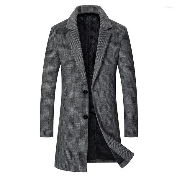 Männer Jacken Männer Kaschmir Wolle Mischungen Lange Winter Trenchcoats Hohe Qualität Männlich Business Casual 4XL