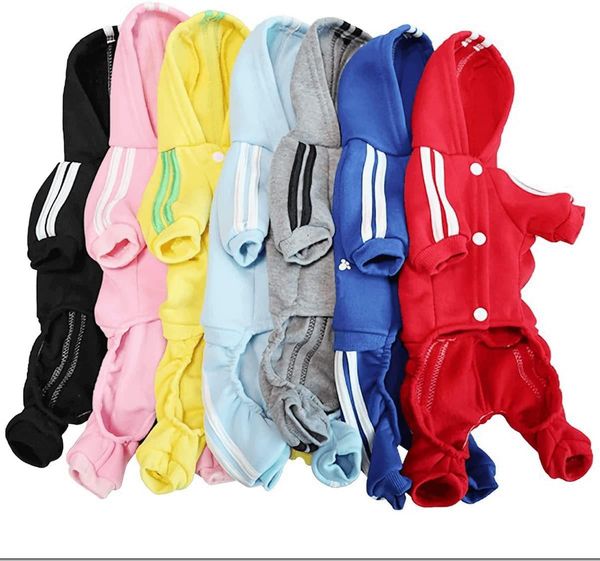 Roupas de cachorro pequeno com capuz, suéter, menina, cachorro, roupas de inverno, algodão, 4 pernas, macacão de cachorro, moletom de lã, roupas de cachorro para cães pequenos e médios, gatos