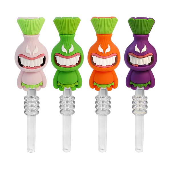 Cachimbos para fumar YHS Silicone Hand Pipe Wax Smoke Bubbler Cebola Estilo Tabaco Dab Rig Glass Straight