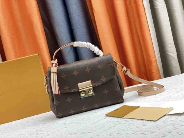 2023 Borsa da donna in PELLE Designer Borsa a tracolla Croisette Damier Scacchiera bianca Plaid marrone Fiore marrone Lettera Borse da donna Borsa da donna 24,5 cm Buona qualitàN53000