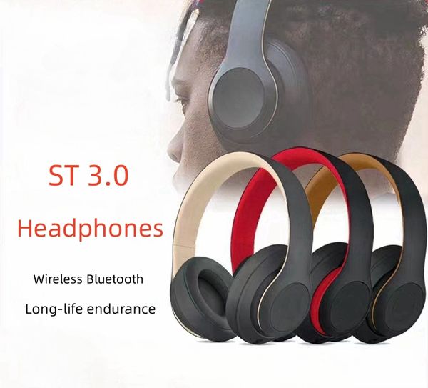 ST3.0 fones de ouvido sem fio Bluetooth fones de ouvido 3 fones de ouvido sem fio esportes cancelamento de ruído sem fio Microfone Bluetooth fones de aparelho de som de jogo dobrável