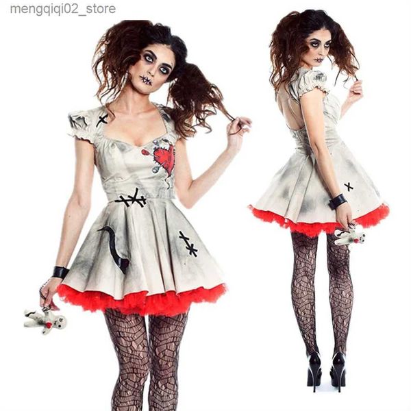 Tema Traje Mulheres Fantasma Noiva Cosplay Sexy Voodoo Boneca Vem Halloween Mulheres Adulto Dia dos Mortos Cosplay Q231010