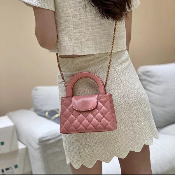 23K Nano Bag 10A Espelho Mini Bolsa de compras Bolsa Mulher Bolsa de 19cm de Calfskin Sacos de ombro de moda de moda Bolsas de cadeia Designer com caixa C144