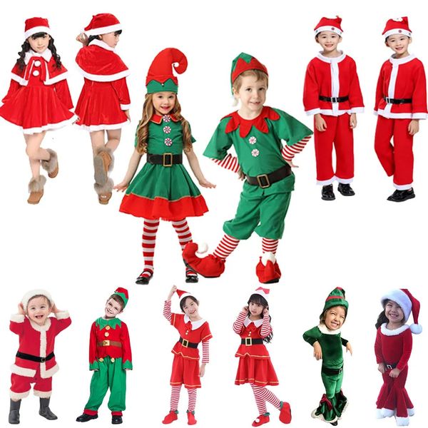 Платья для девочек Детский рождественский костюм Санта-Клауса Детская одежда со шляпой Косплей-пачка для маленьких девочек Красные платья Карнавальный подарок на вечеринку 231010