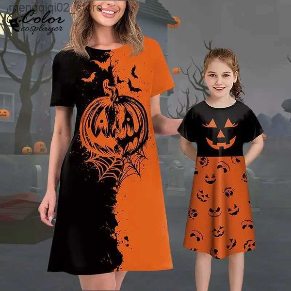 Traje tema cor cosplayer halloween vestidos malignos de abóbora 3d cosplay vêm mulheres vestido gótico garoto partido adulto time paterning q231010