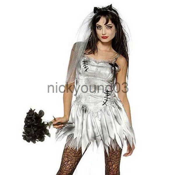 Тематический костюм Леди Карнавал Хэллоуин Труп невесты Злой костюм призрака День мертвых Тюль с рюшами Косплей Необычное праздничное платье x1010