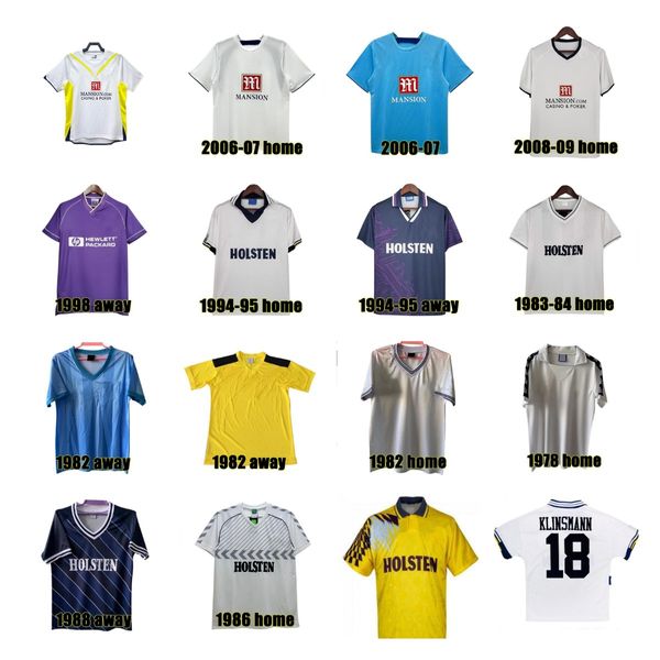 Tottenham Retro Fußballtrikot klassische Sporen Klinsmann GASCOIGNE ANDERTON SHERINGHAM 1982 83 84 86 90 91 92 94 95 98 99 06 07 08 09 LINEKER FERDINAND GINOLA Vintage SHIRT