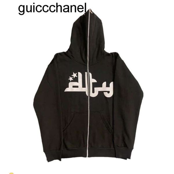 Novo 23ss Homens Designer Hoodies Y2K Full Zip Up Hoodie Homens Outono Inverno Strass Moletom Grunge Esqueleto Marca de Moda Mulheres Mens Hoodie