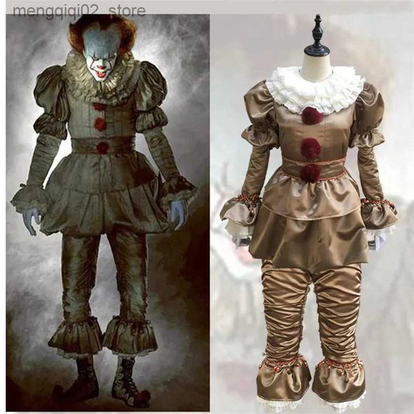 Tema Costume Joker Adulto Pennywise Cosplay Come Halloween Party Clown Stephen King Uomo Donna Cos Abiti Moda Outfit Uniforme Bambini Q231010