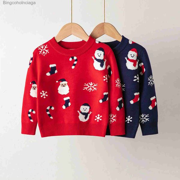 Maglioni da donna Natale Abbigliamento per bambini Neonato Bambino Bambini Casual Girocollo Maglieria quotidiana Maglione Vestito Per Ragazzi Ragazze Festa di CarnevaleCothingL231010