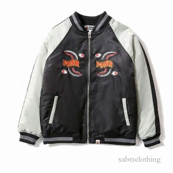 2023 classico designer di marca Bathing Ape Black PONR Shark Camo Uomo bomber imbottito in cotone Cappotto da baseball