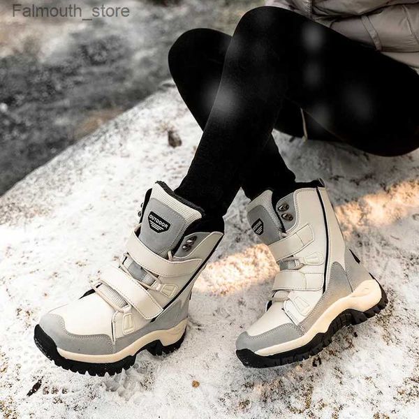 Ботинки Модные зимние ботинки Женская походная обувь на платформе 2021 Зимние водонепроницаемые нескользящие лыжные ботинки Женские военные плюс бархатные ботильоны Q231010