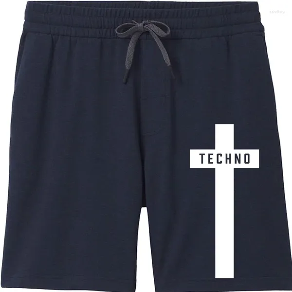 Pantaloncini da uomo Techno Cross stampato Uomo Donna Unisex Festival musicale Nero Detroit Tee Top Summer Streetwear Camiseta Masculina
