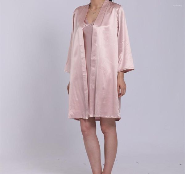 Женская одежда для сна, шелковая одежда для сна, чистый ночной халат и платье толщиной 19 мм или 22 мм, модный стиль по всему миру