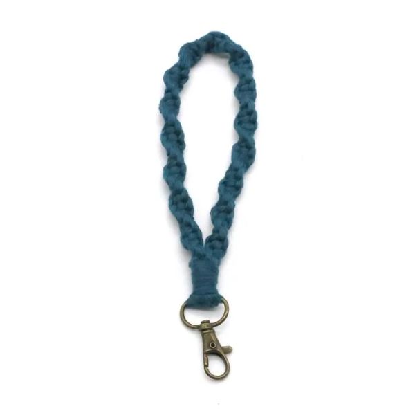 Simples macrame pulseira chaveiros cordão de pulso cinta chaveiro pulseira cores sortidas macrames trançado chaveiro