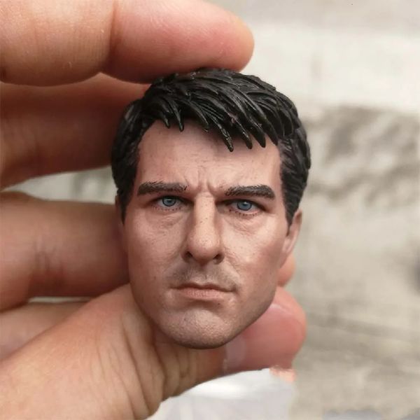 Figuras militares 1/6 escultura de cabeça masculina de Tom Cruise é adequada para brinquedos de 12 polegadas, modelos de soldados masculinos, esculturas de bonecos e esculturas de cabeça 231009