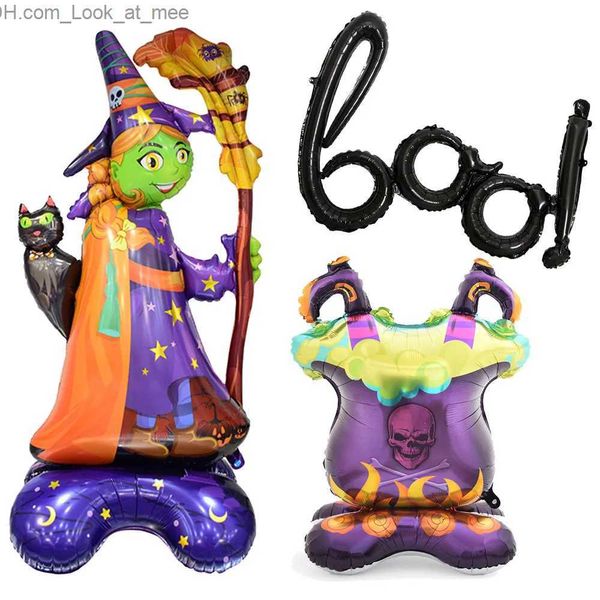 Altri articoli per feste per eventi Halloween Black BOO Letter Balloons Witch Ballon Kids Indoor Outdoor Decorazioni felici Q231010