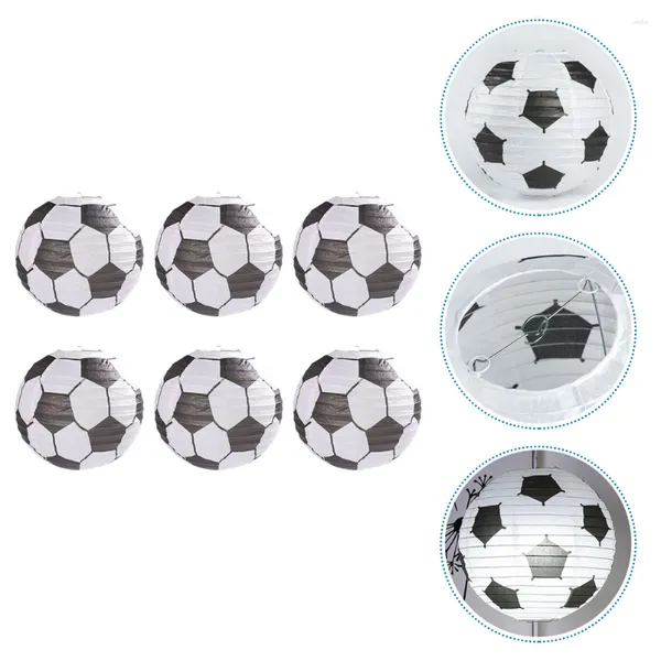 Portacandele 6 pezzi Lanterne di carta da calcio Lanterne Puntelli decorativi Forma sospesa Modellazione Festa Sposa cinese