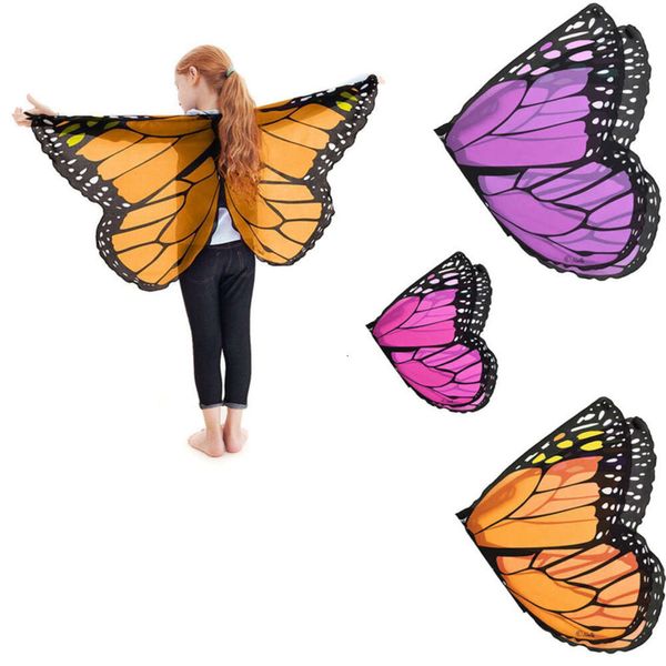 Сказочный костюм принцессы для косплея, шаль с крыльями бабочки, накидка-палантин, детский шарф для мальчиков и девочек, аксессуары для косплея