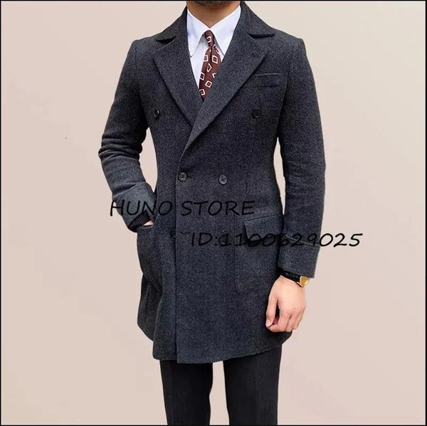 Мужские длинные пальто из смесовой шерсти для мужчин 39 Куртка с рисунком «елочка» Двубортное пальто с тонкими лацканами Холодная блузка Выбор Супер предложения Herren Man 231010
