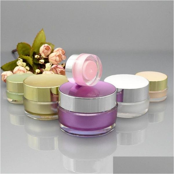 Bottiglie di imballaggio all'ingrosso 5G 10G 20G 30G 30G Portable Acrilico Crema cosmetico Crema Cream Jar Bottle Contenitore Bottiglia RILITABILE POTTO RITILABILE DHBOF DHBOF