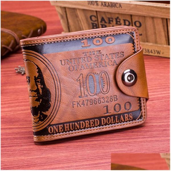 Outros suprimentos de festa festiva retro homens carteiras dólar figura padrão carteira de crédito embreagem pu dinheiro clipe longo masculino bolsa para moedas mt dhpwr