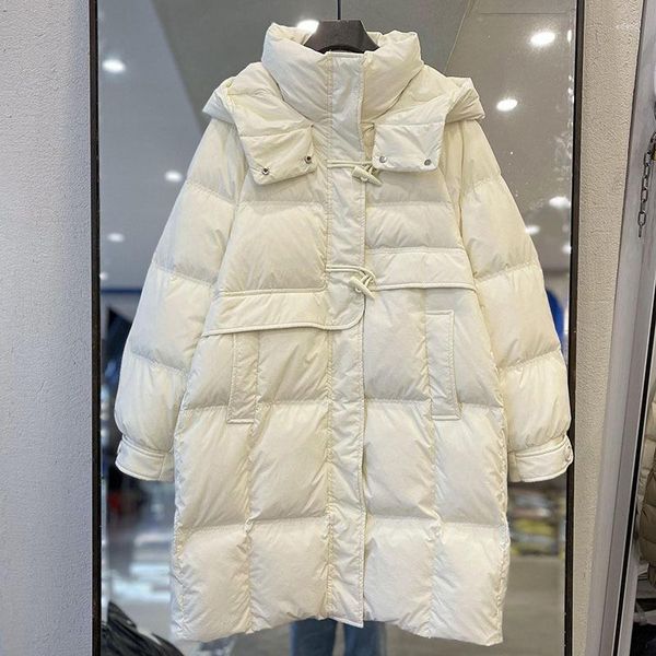 Casacos de trincheira femininos 2023 inverno mulheres moda gola com capuz jaqueta grossa casual casaco sólido feminino algodão quente acolchoado parkas