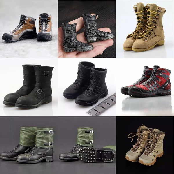 Militärfiguren im Maßstab 1:6, WWII, Herrenschuhe, Armee, Militär, Kampf, taktische Stiefel, Soldat, Zubehör, Mini-Ornament für 12-Zoll-Actionfigurenszene 231009