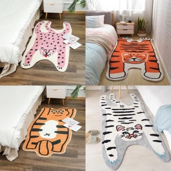 Tapijten Tijger En Luipaard Voor Slaapkamer Zacht Antislip Nachtkastje Tapijt Leuke Dierenmatten Kinderplezier Woonkamer Home Decor