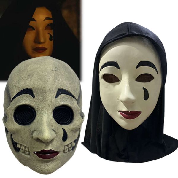 Filme Uma Assombração em Veneza Máscara de Terror Halloween Cosplay Látex Máscaras de Cabeça Cheia Festa Assustadora Propscosplay