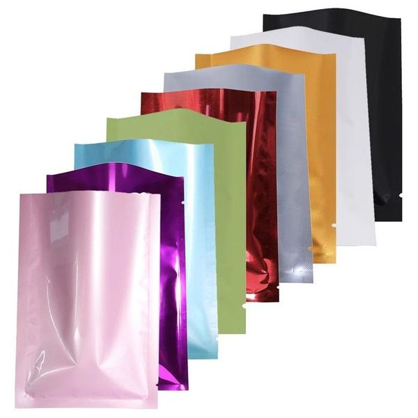 Verpackungsbeutel Großhandel 100 teile / los Aluminiumfolienbeutel Offene Oberseite Geruchssichere flache Beutel Schmuck Kosmetikverpackung Tasche Kunststoffverpackung Dhw6V