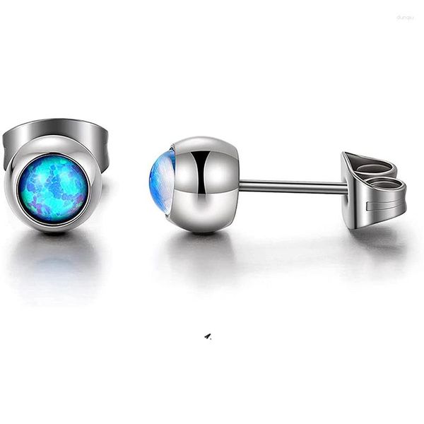 Brincos de parafuso prisioneiro tragus piercing com pedra azul puro titânio luxo para mulheres presente de natal coreano