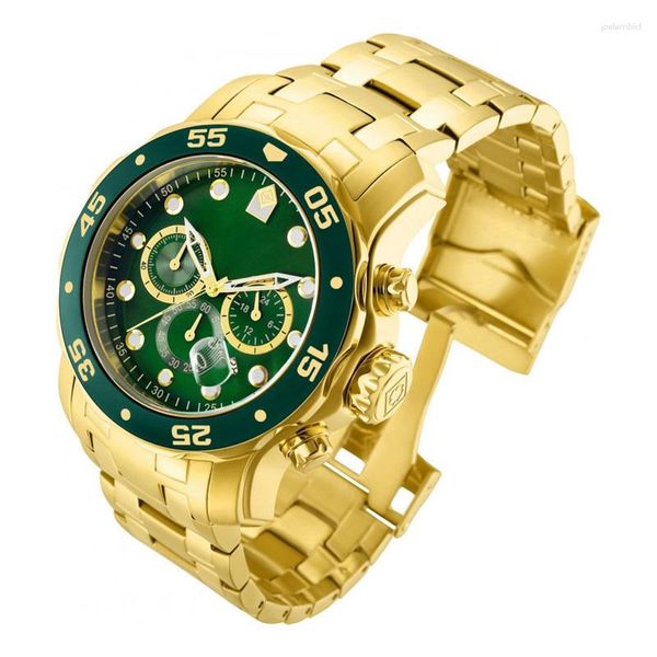 Relógios de pulso Invincible Pro Diver Mens Relógio Luminoso Cronógrafo Aço Inoxidável Relógios de Luxo Invicto Reloj de Hombre para Drop