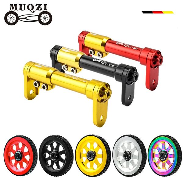 Rodas de bicicleta Muqzi Rolamento Cerâmico Fácil Barra de Extensão de Roda para Brompton Dobrável Aumentando Design Telescópico Rod Block 231010