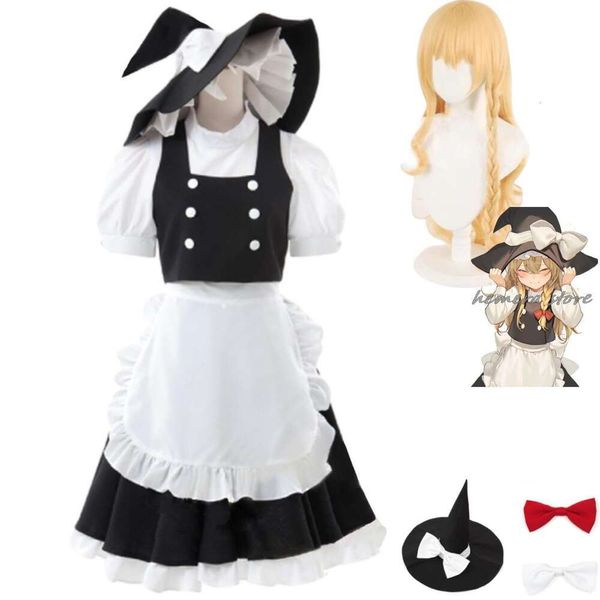 Touhou Project Kirisame Marisa Cosplay Anime Gioco Costume Kirisame Magic Shop Parrucca Cameriera Abbigliamento Donna Sexy Kawaii Halloween Suitcosplay