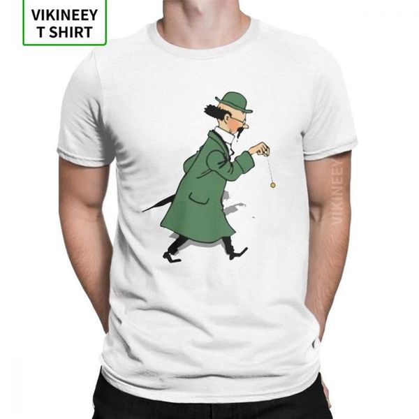 Maglietta da uomo Tintin Professor Calculus Le avventure di Tintin Abbigliamento in cotone Novità T-shirt a maniche corte Nuovo arrivo T-shirt249e