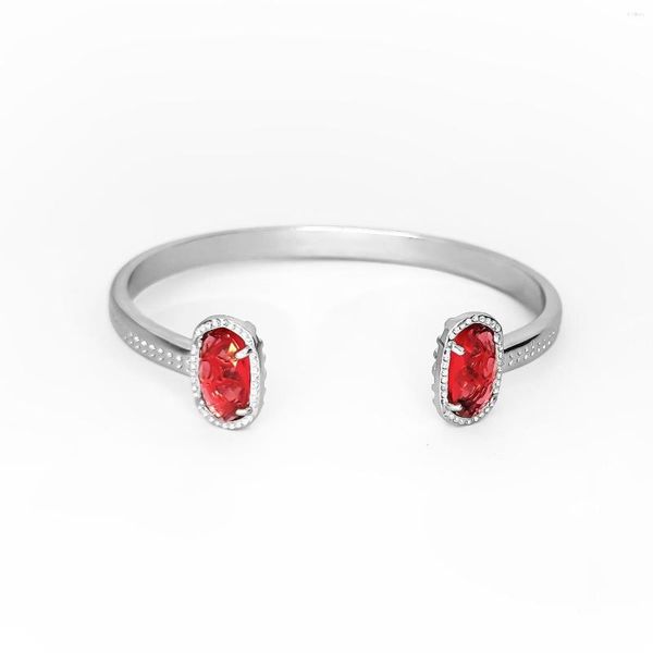 Bangle Heshi Latão Chapeamento Platinum Transparente Céu Azul Vermelho Geléia Verde Branco Verão Moda Presente Pulseira Aberta Para Mulheres Homens Em