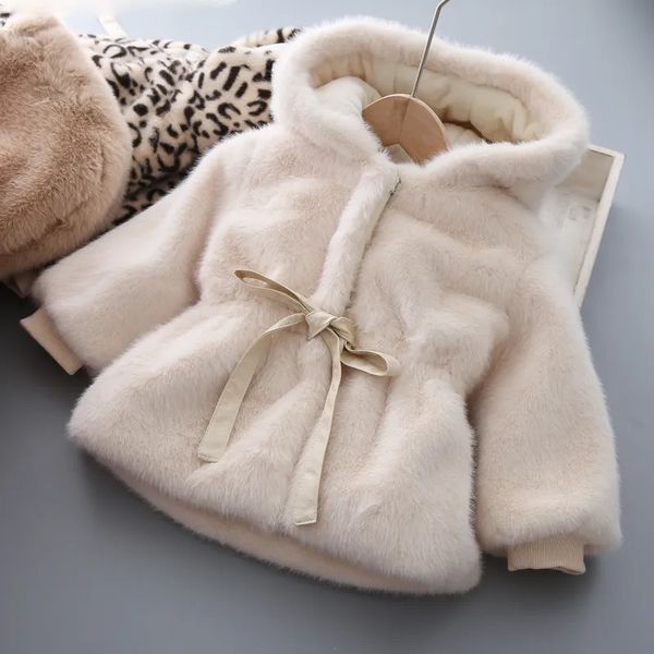 Пальто, одежда для маленьких девочек, зимний толстый теплый шерстяной меховой свитер принцессы для детей 15 лет, милый 231009