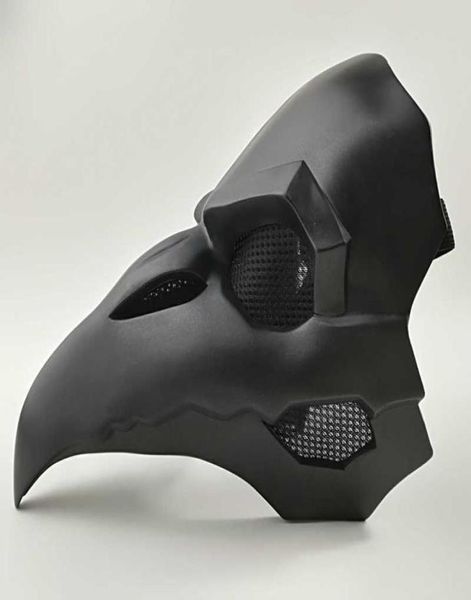 Corvo Reaper Nevermore Pelle Maschere nere Reaper Peste Dottore Maschera Uccelli Naso lungo Punk Corvo Retro Rock Cool OW PVC Tipo Maschera punk8092300