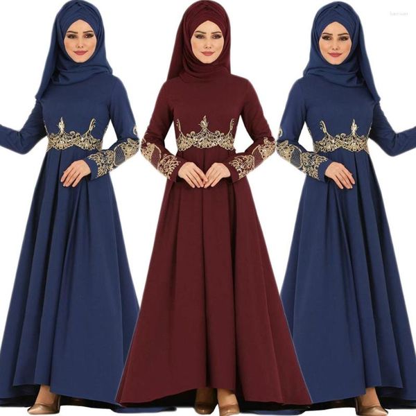 Этническая одежда Рамадан Ид Вышивка Абая Мусульманское элегантное женское длинное платье макси Турция Арабский кафтан Дубай Саудовский халат Femme Марокканский