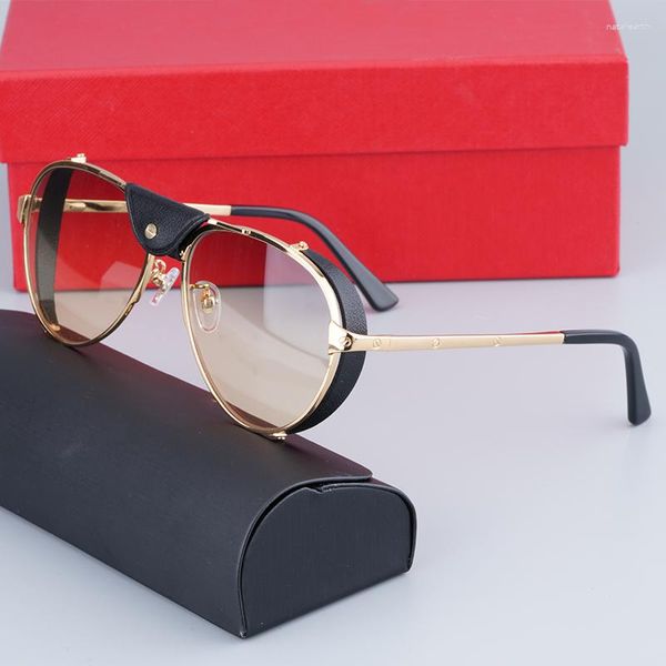 Sonnenbrille Mode Original Reines Titan Oval Brillen Coole Rahmen Frauen Luxus Langlebig Retro Brillen Rezept Auge Zubehör 0296S