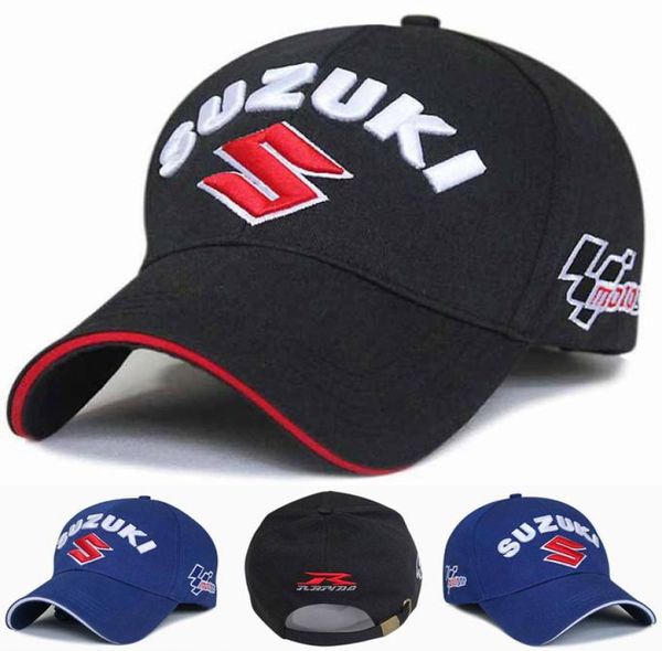 Männer Suzuki Rennen Kappe F1 Auto MOGO GP Motorrad Racing Caps Männlich Haken Und Schleife Sport Baseball Sun Cap Hut schwarz Blau Farbe8742268