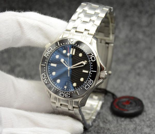 Лучшие бесплатные 42 мм автоматические механические уличные мужские часы с черным циферблатом и браслетом из нержавеющей стали, вращающийся безель, прозрачная задняя крышка, оптовая продажа Montre De J432